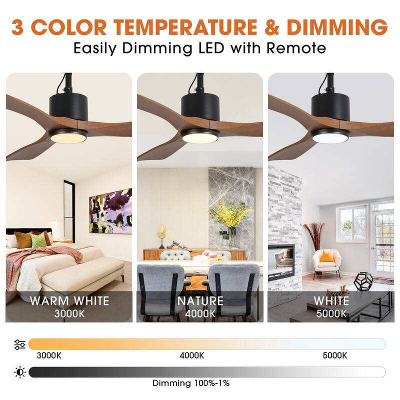 42" Classic Waterproof Wet Outdoor Gazebo Ceiling Fan with Light and Hook