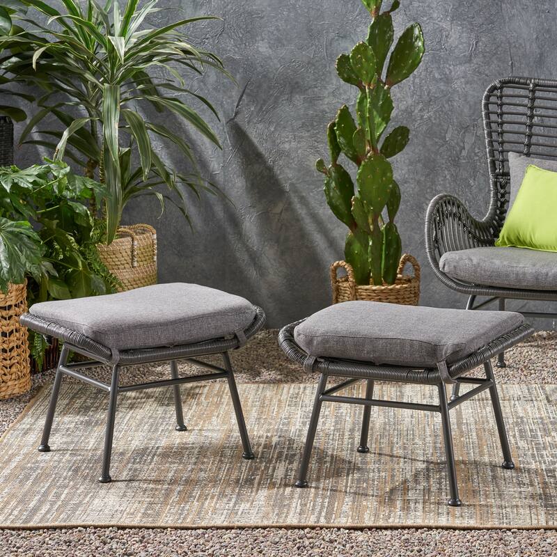 Montana Faux Rattan Outdoor Patio Ottoman Comfortable choice, multiple functions, classic design