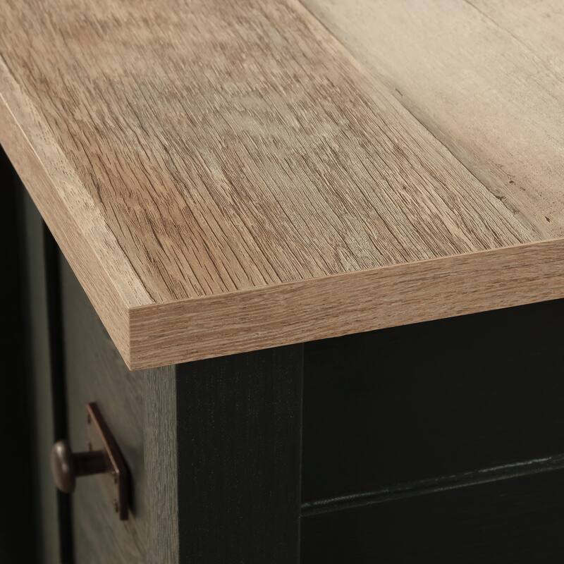 Engineered Wood Coastal Desk with Lateral File Cabinet Bundle