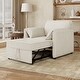 preview thumbnail 2 of 23, Roomfitters Convertible Sofa Bed, 3 in 1 Sleeper Chair with Adjustable Backrest and Thick Cushions, Linen Frame White