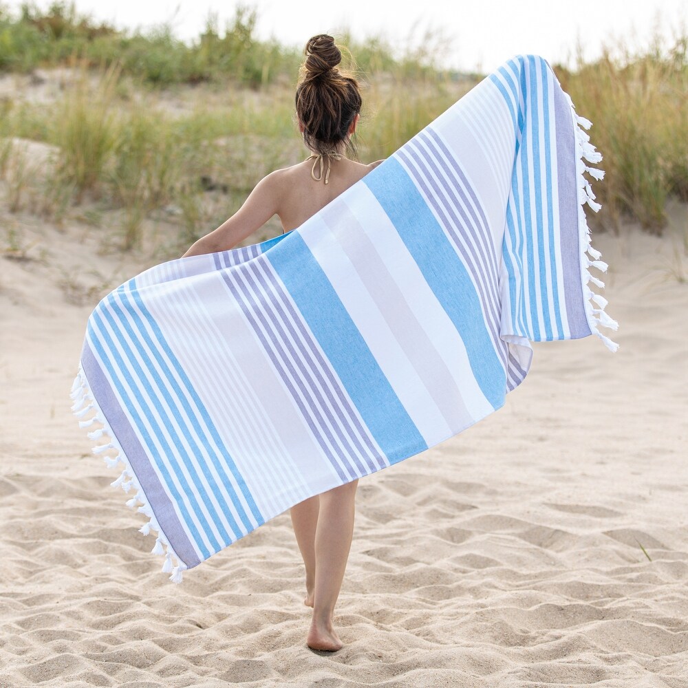 Jacquard Large Cotton Bath Summer Beach Towel Summer Stripe Floral 