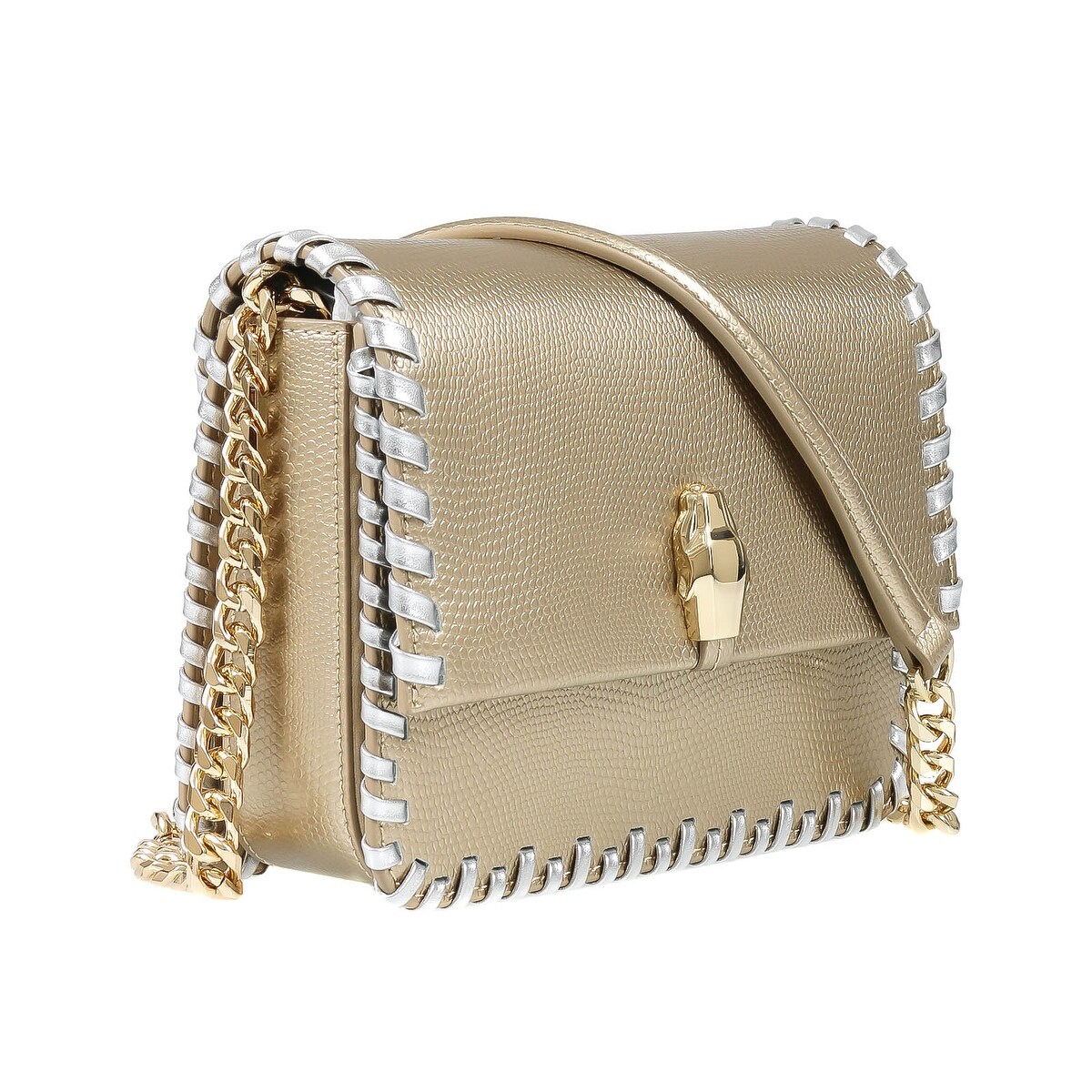 Shop Roberto Cavalli Class Gwlpck G99 Milano Rmx 0 Gold Medium Shoulder Bag On Sale Overstock 25602011