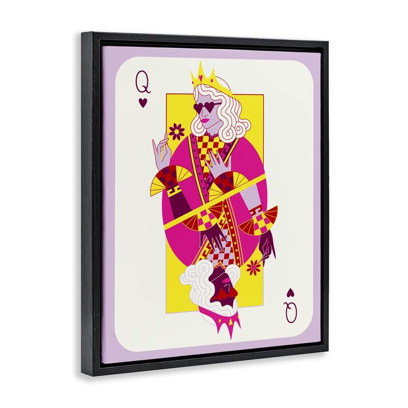 Stupell Trendy Queen Card Framed Floater Canvas Wall Art Design By Grace Popp