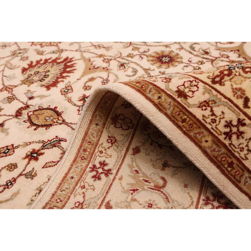 ECARPETGALLERY Hand-knotted Mirzapur Ivory Wool Rug - 5'6 x 7'9