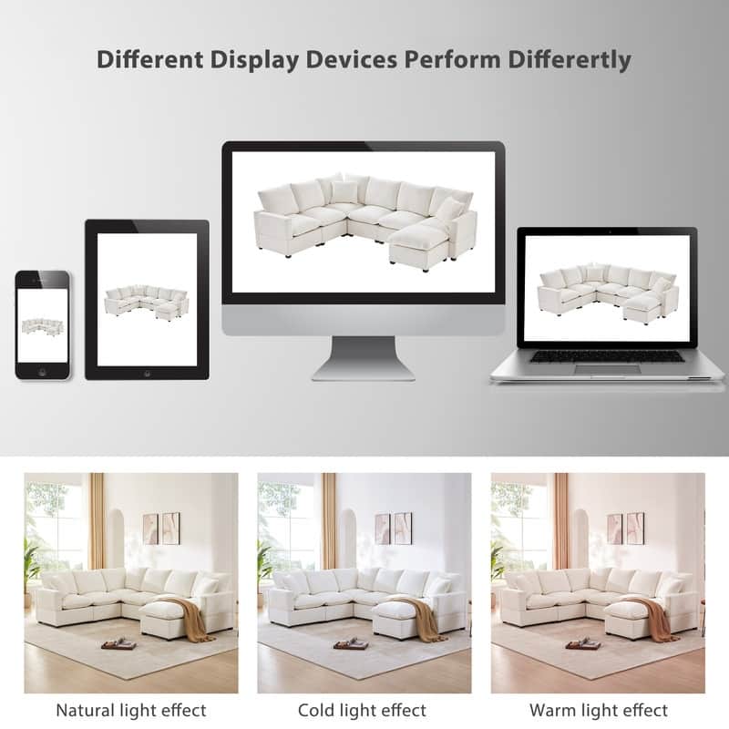 Modern Chenille Multi-Seat Sectional Sofa