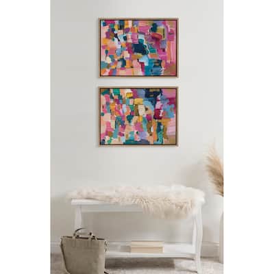 Kate and Laurel Sylvie Applause Framed Canvas Set by Leah Nadeau