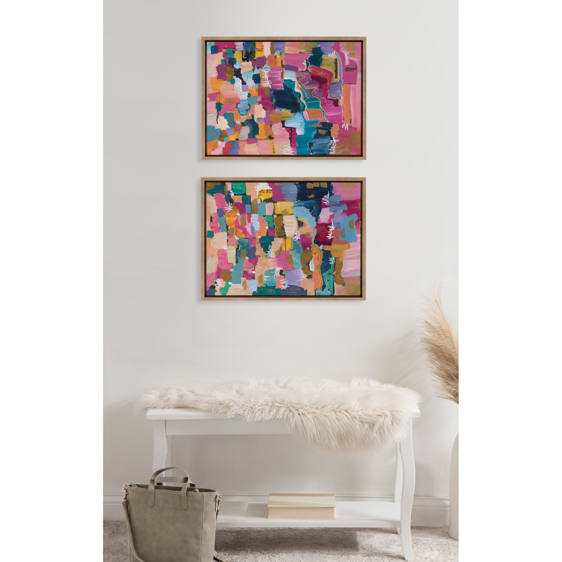 Kate and Laurel Sylvie Applause Framed Canvas Set by Leah Nadeau