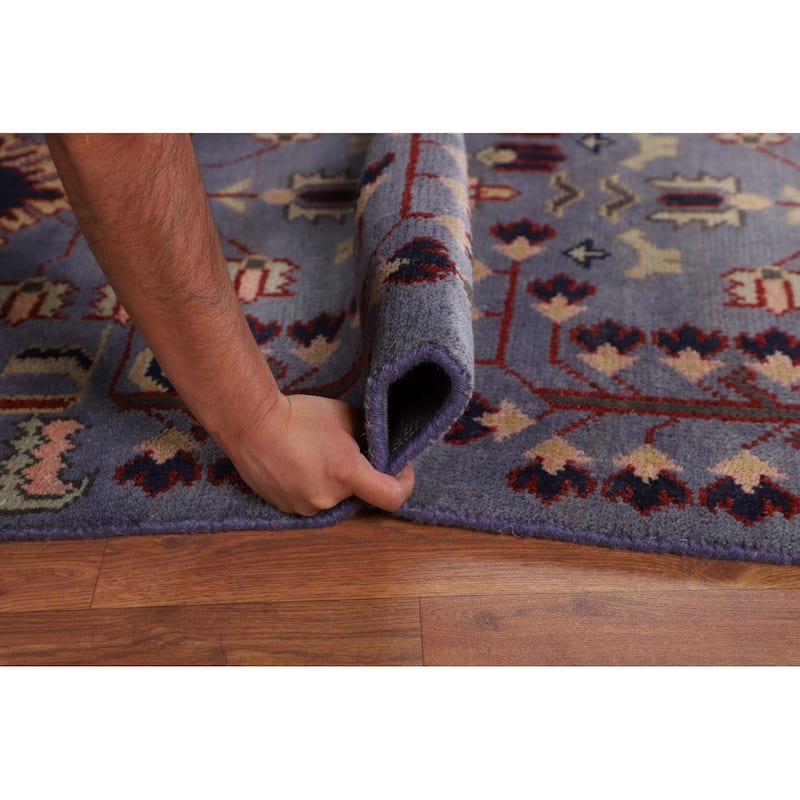 Blue Oushak Oriental Area Rug Handmade Transitional Wool Carpet - 8'8"x 11'10"