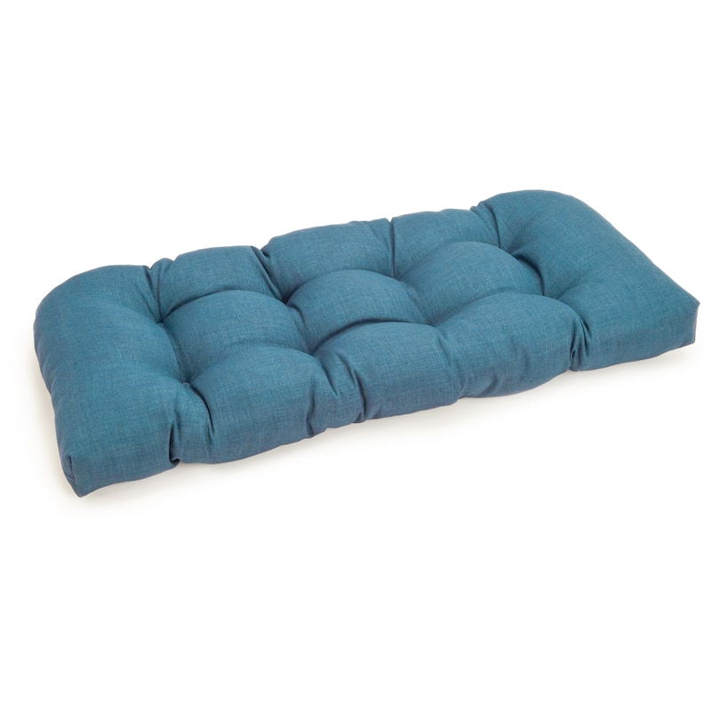 Blazing Needles 42-inch U-shaped Outdoor Bench Cushion - Sea Blue
