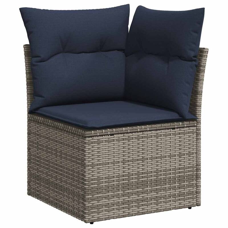 vidaXL Patio Sofa Set with Cushions Table and Couches 6/9 Piece Poly Rattan - 24.4 x 24.4 x 27.2