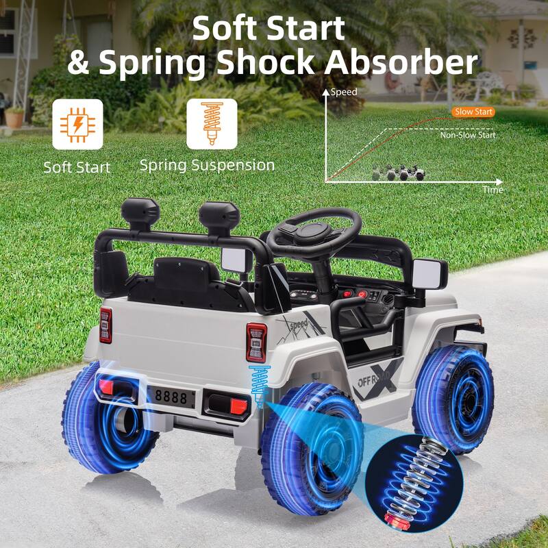 12V Ride On Truck Car with Parent Remote Control,Steering Wheel Music