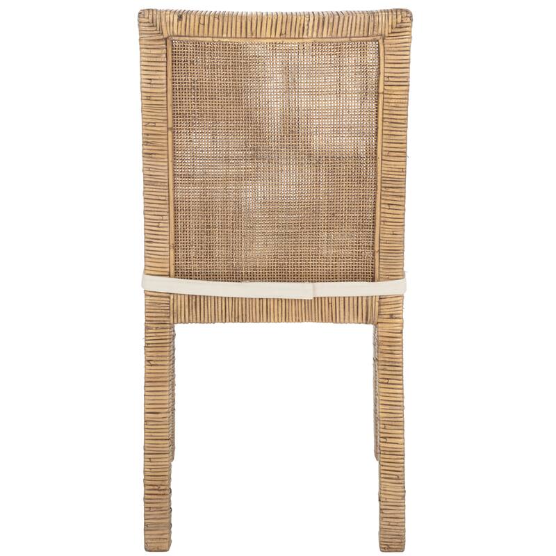 SAFAVIEH Jessye Cane Dining Room Chair with Cushion (Set of 2) - 21.7" W x 18.1" L x 38.6" H - 22"W x 18"D x 35"H