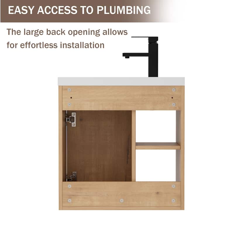 Single-Door Wall Cabinet with Integrated Basin