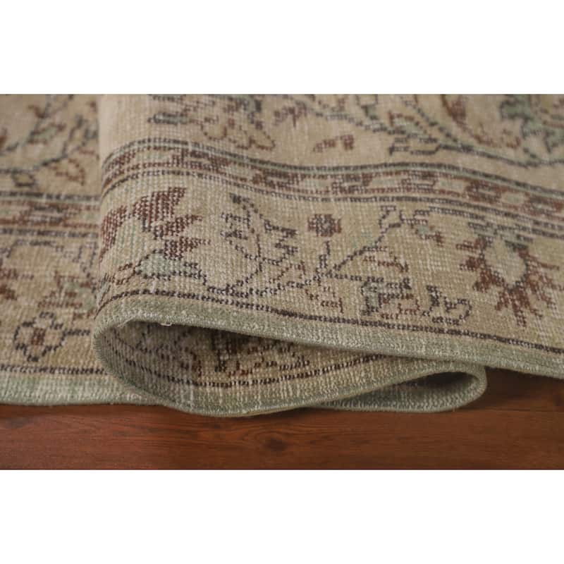 Distressed Anatolian Turkish Vintage Area Rug Handmade Wool Carpet - 5'1"x 8'6"