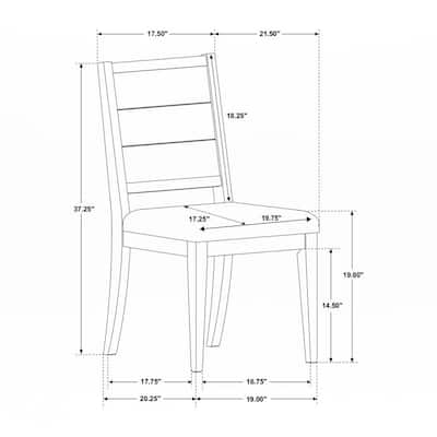 Set of 2 Dining Chairs with Upholstered Seat