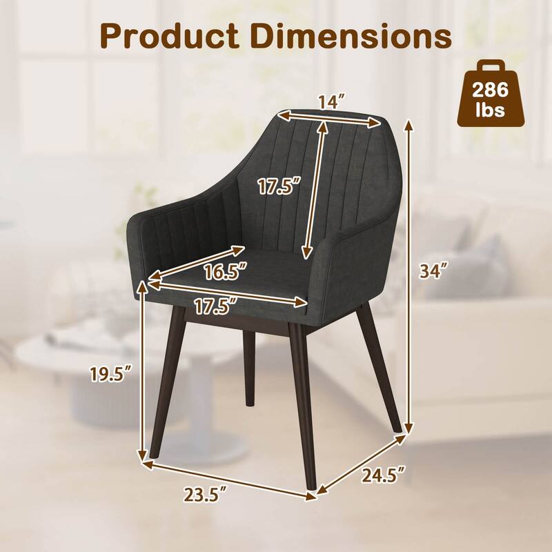 Costway Dining Chairs Set of 2 Upholstered Accent Chairs with Comfy - See Details