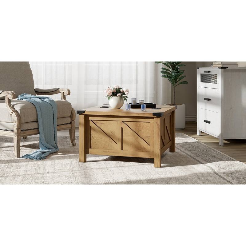 WAMPAT Modern Farmhouse Coffee Table