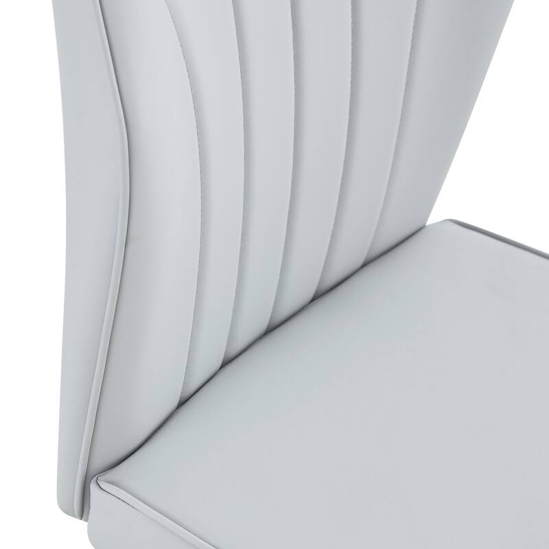 Set of 8 Modern Dining Chairs With Backrest And Black Metal Legs