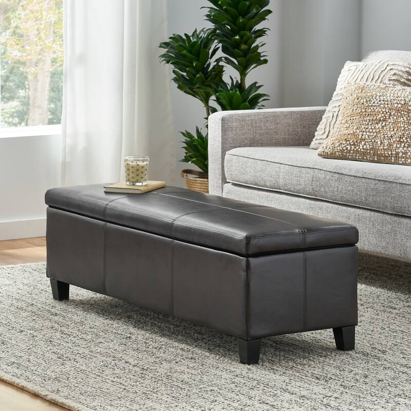 Glouster Storage Ottoman - Brown