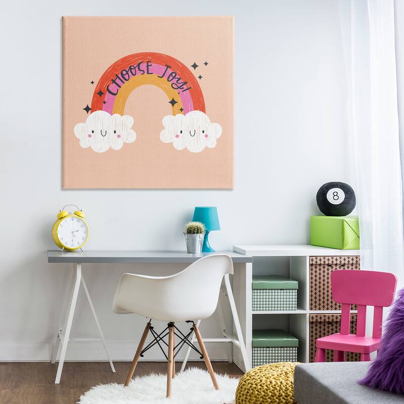 Stupell Choose Joy Happy Rainbow Canvas Wall Art Design By Sarah Hickman