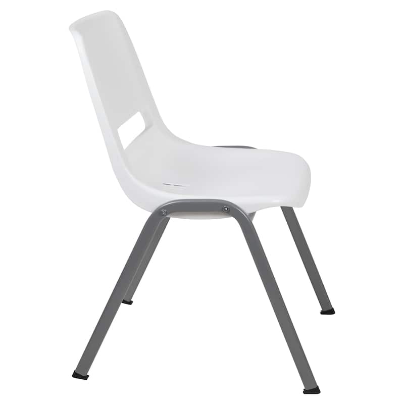 5 Pack 880 lb. Capacity Ergonomic Shell Stack Chair with Metal Frame - 23.5"D x 19.25"W x 32"H