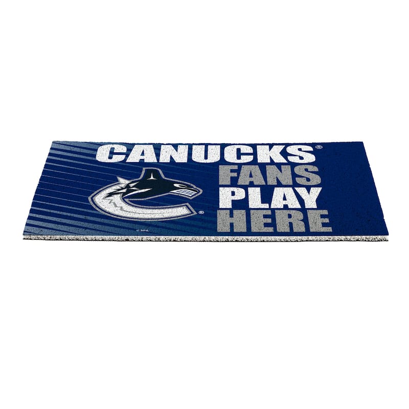 28 in. x 16 in. Vancouver Canucks "Fans Play Here" PVC Door Mat