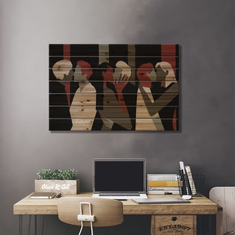 Kisses Print On Wood by Valeriya Simantovskaya - Multi-Color
