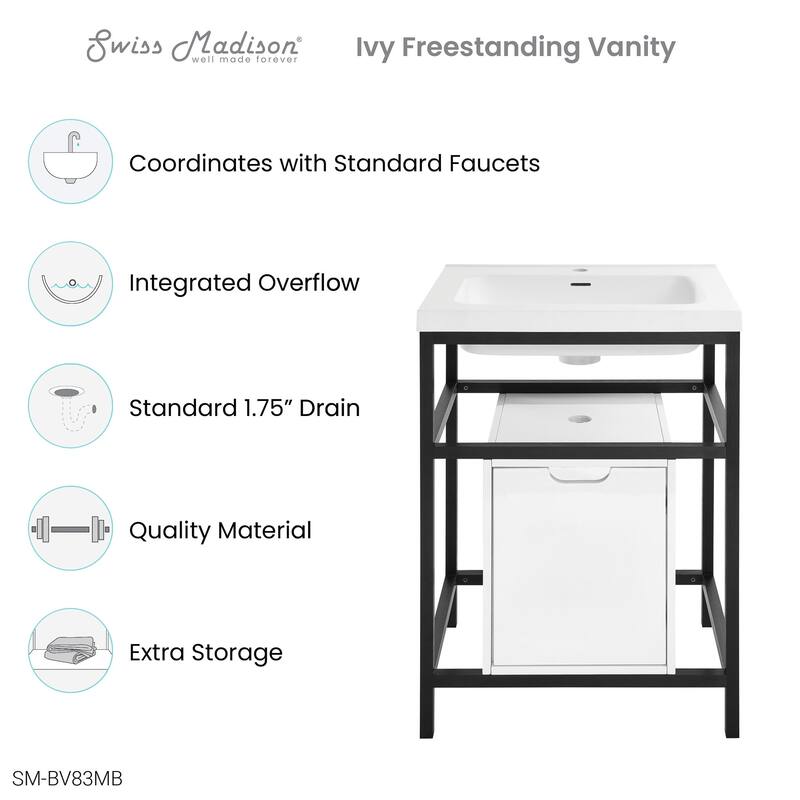 Swiss Madison SM-BV83 Ivy 20" Free Standing Single Basin Vanity Set