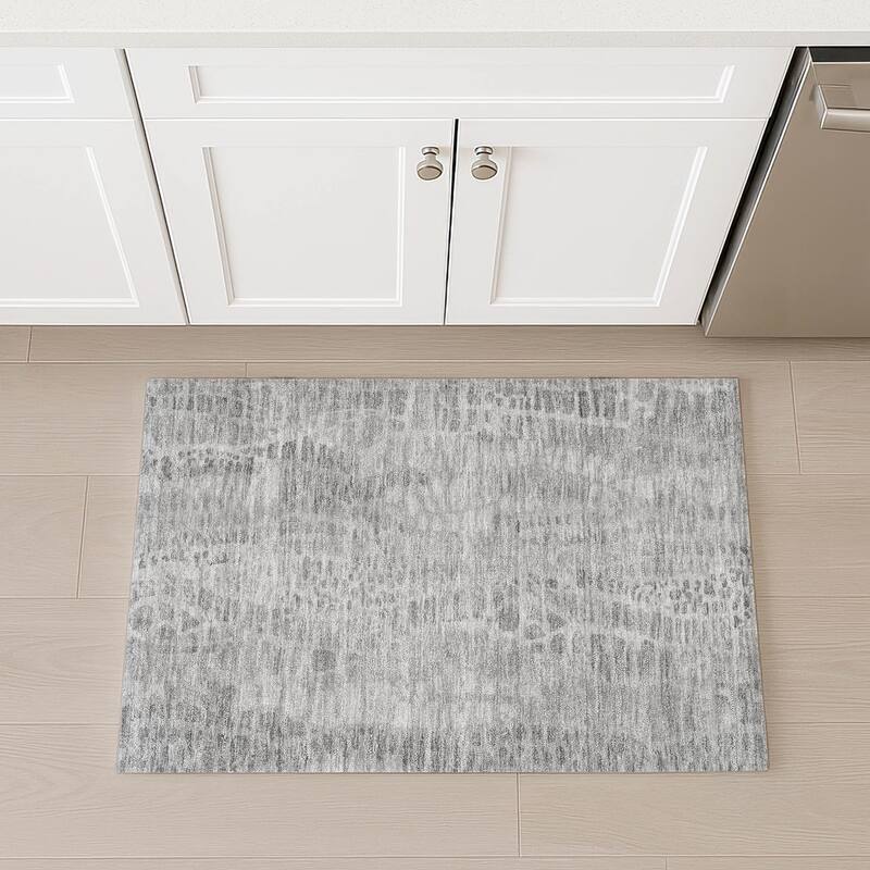Machine Washable Indoor/ Outdoor Modern Imprints Chantille Rug