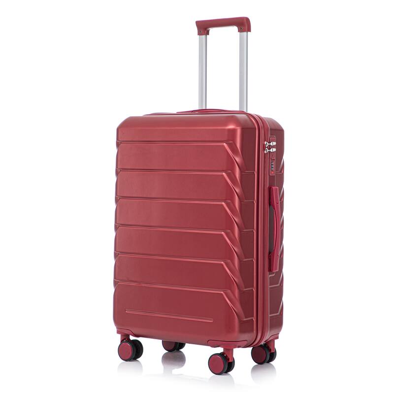 28 Inch Large Checked Luggage, Scratch Resistant Surface Four Multi-Directional Wheels, With Combination Lock and Side Hooks