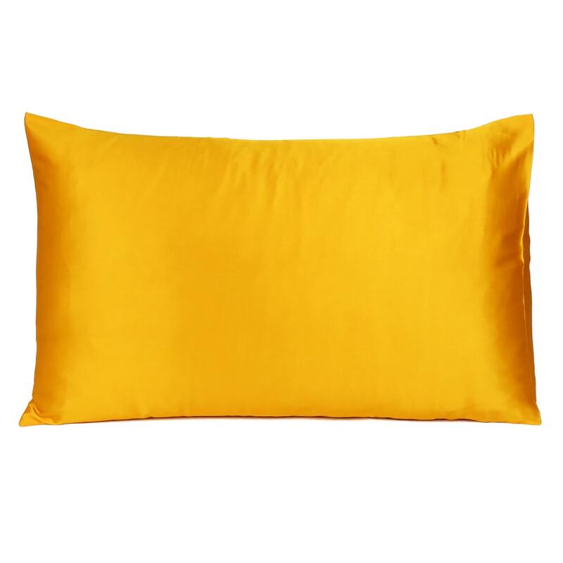 HomeRoots Goldenrod Dreamy Set Of 2 Silky Satin Standard Pillowcases
