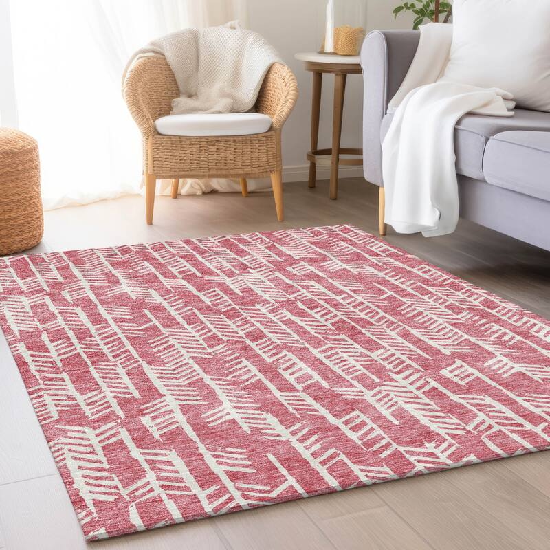 Premium Washable Super Soft Modern Arrows Mayfield Rug - Blush - 2'6" x 3'10"