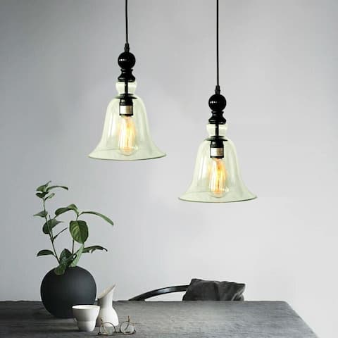 Liana 1-light Adjustable Cord 8-inch Clear Glass Edison Pendant with Bulb - 10.83' x 10.83' x 17.32'
