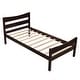 preview thumbnail 25 of 25, Classic Design Easy to Clean Twin Size Wood Platform Bed with Headboard and Wooden Slat Support