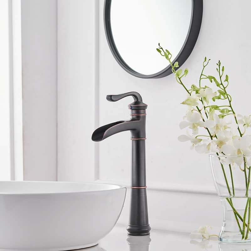 Waterfall Single Handle Bathroom Faucet-Oil Rubbed Bronze - Oil Rubbed Bronze