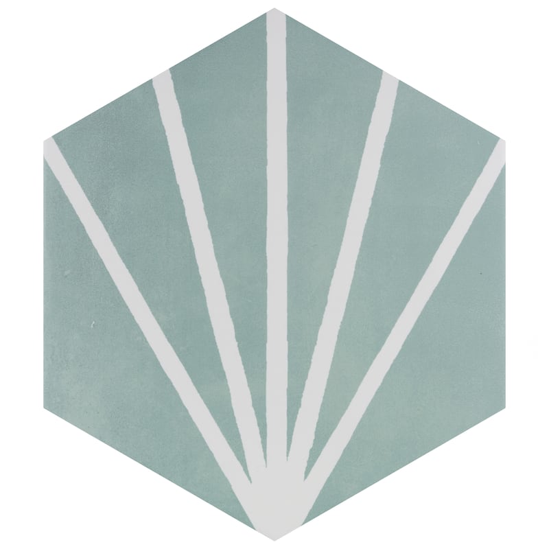 Merola Tile Horizon Dusk Hex Aquamarina 7-3/4" x 9" Porcelain Floor and Wall Tile