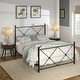 preview thumbnail 1 of 19, Aniket Queen Size Metal Bed with Nightstands Set by iNSPIRE Q Classic Black - Queen