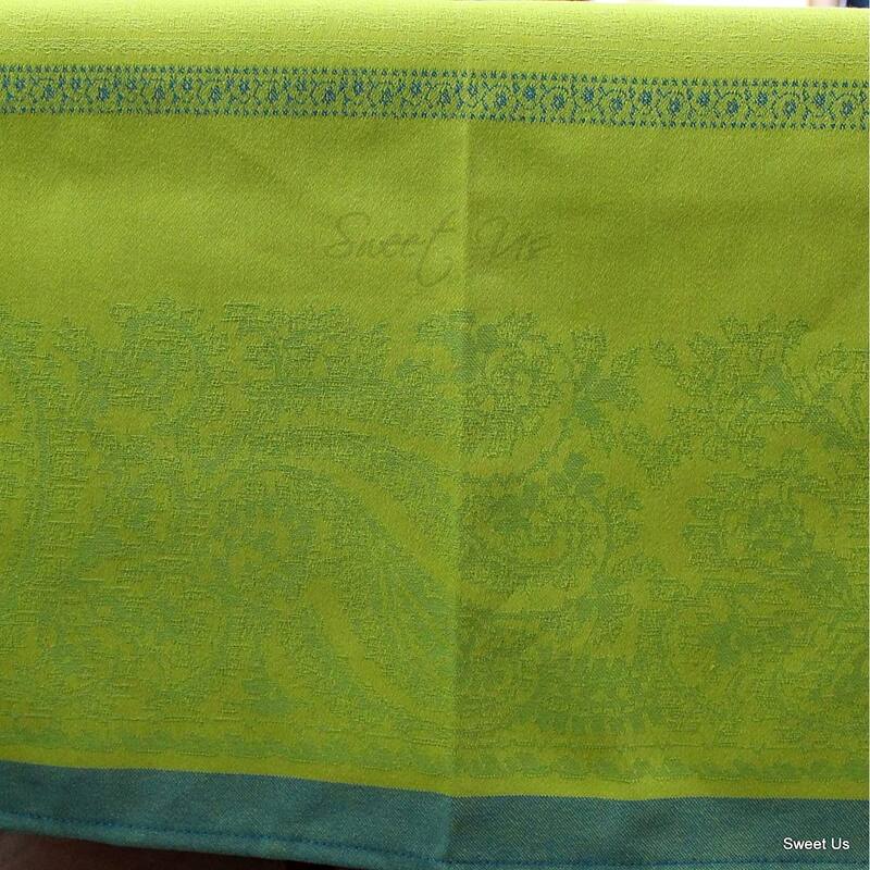 Wipeable Spill Resistant French Cotton Tablecloth