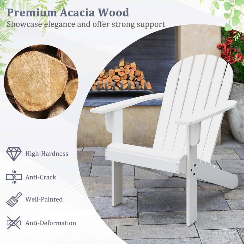 Costway Patio Adirondack Chair with Inclined Seat High Backrest & Wide - See Details