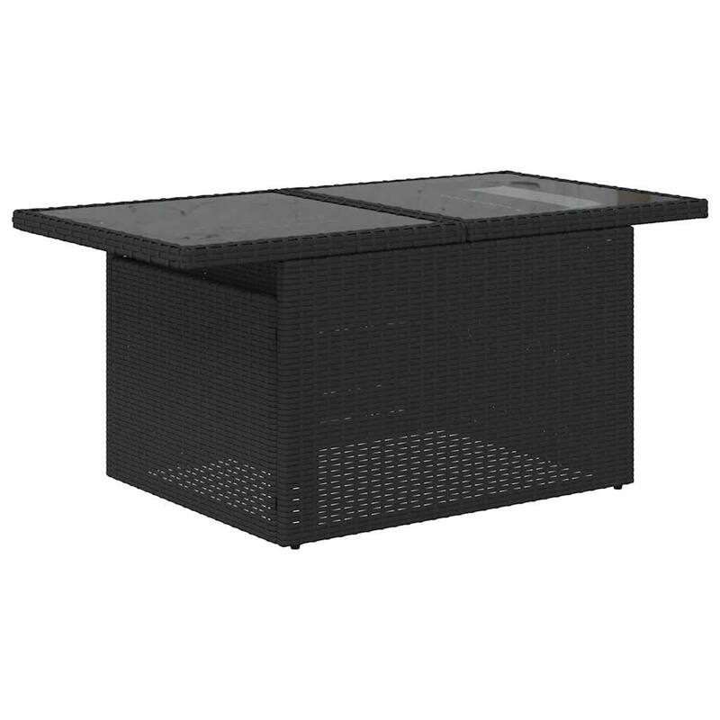vidaXL Patio Sofa Set with Cushions Table and Couches 9 Piece Poly Rattan - 24.4 x 24.4 x 27.2
