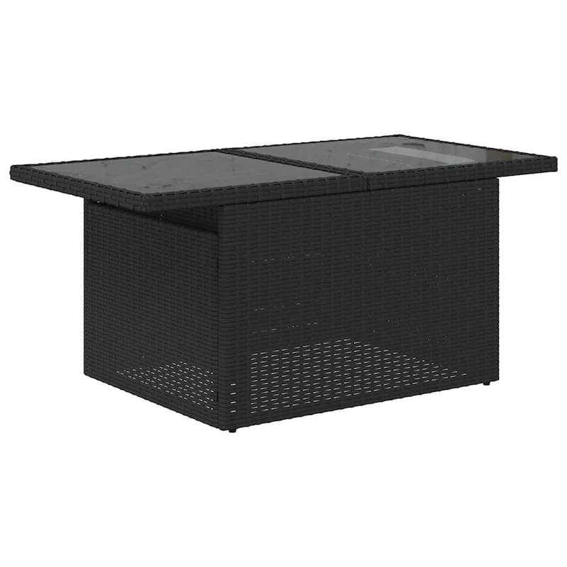 vidaXL Patio Sofa Set with Cushions and Table Outdoor 11 Piece Poly Rattan - 24.4 x 24.4 x 27.2