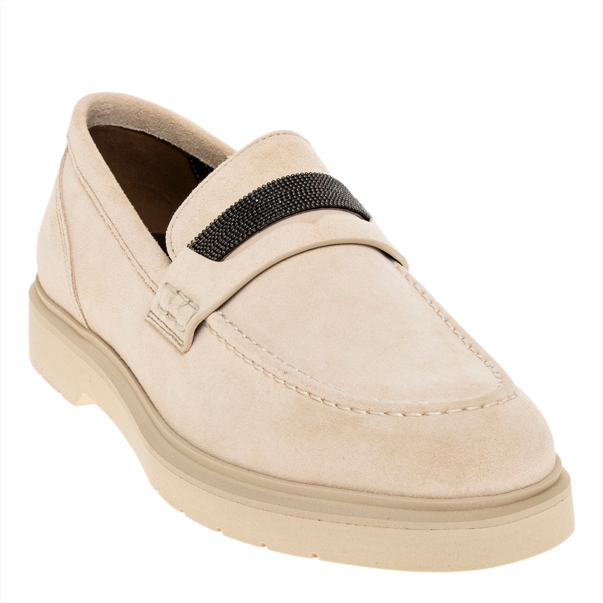 Brunello Cucinelli Suede Penny Loafers - Overstock - 43065507