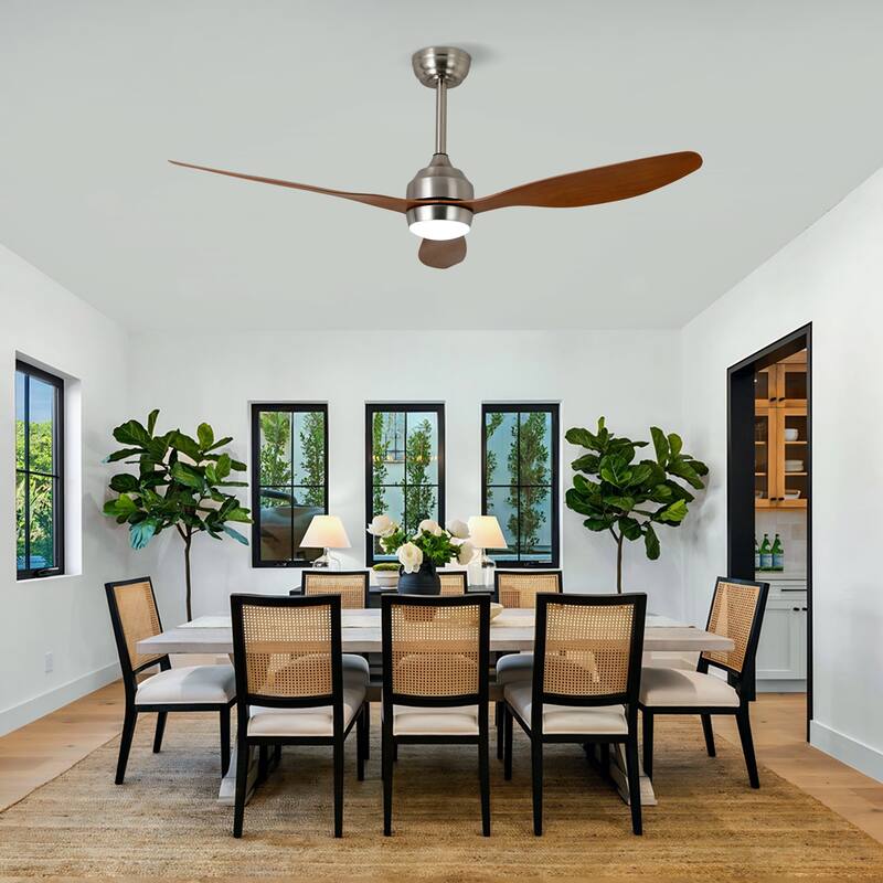 52" Ceiling Fan with Lights, Quiet DC Motor 3 ABS Blade Ceiling Fans, 6 Speed Levels, Reversible Ceiling Fan