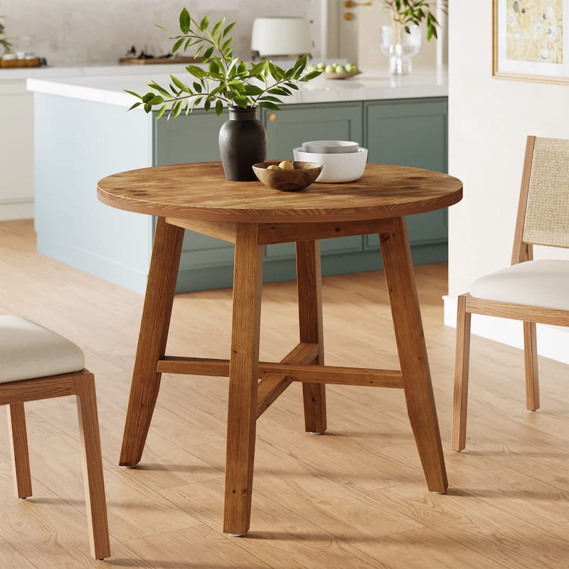 Solid Wood Round Dining Table, Kitchen Table, End/Side Table for Living/Dining Room, Kitchen, Apartment