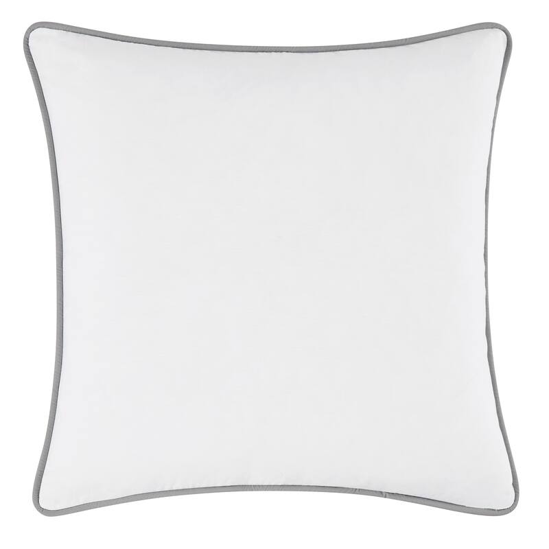 Brooklyn Loom Solid Contrast Piped Decorative Pillow - White/Grey - 20x20