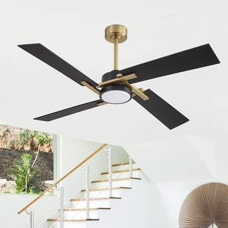 GetLedel 56" 4-Blade DC Motor Dimmable LED Ceiling Fan with Remote Control and Light Kit