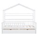preview thumbnail 18 of 31, Wooden Twin Size House Bed with 2 Drawers,Kids Bed with Storage Shelf, Gray