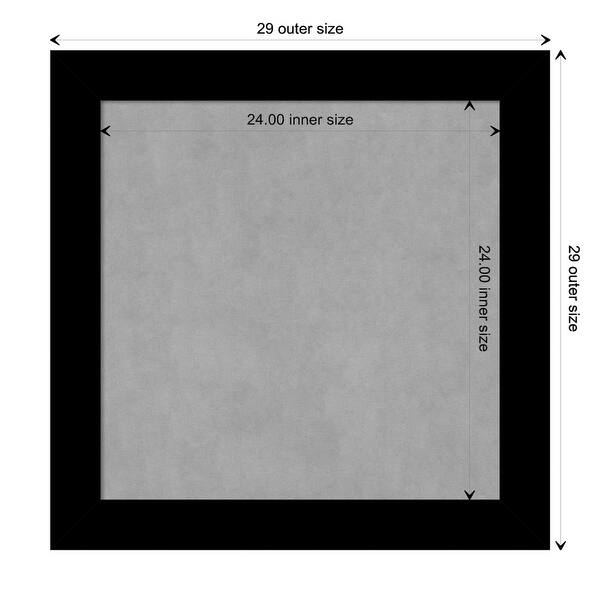dimension image slide 11 of 17, Amanti Art Basic Black Framed Magnetic Board