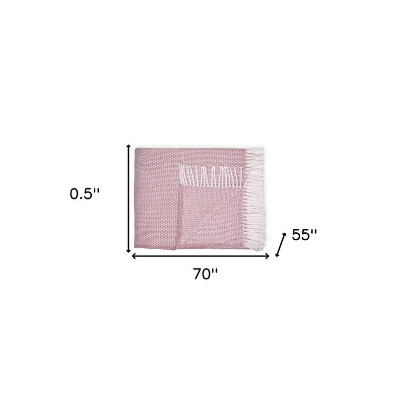 Soft Dusty Rose Links Pattern Throw Blanket