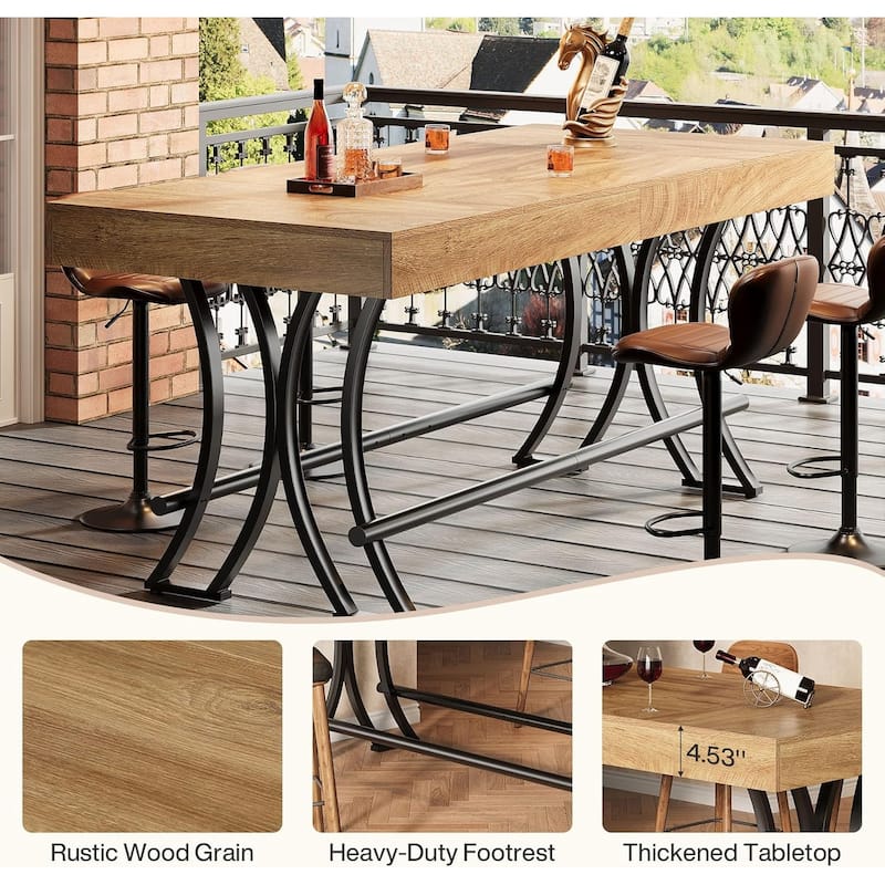 63" Industrial Bar Height Table for Drinking & Dining